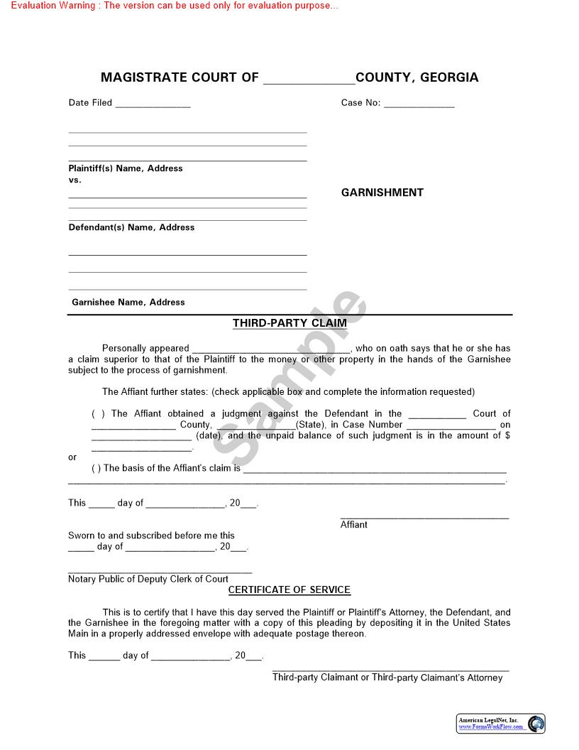 Third-Party Claim | Pdf Fpdf Doc Docx | Georgia