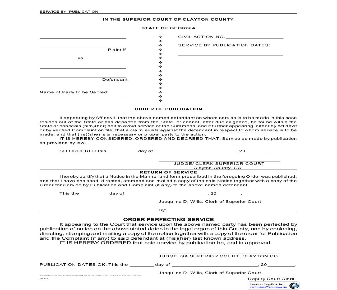 Service By Publication {SC-3} |  | Georgia