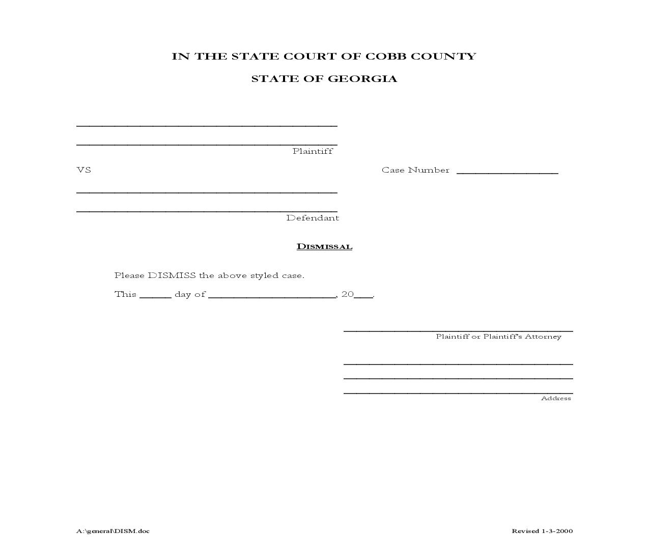 Dismissal | Pdf Fpdf Doc Docx | Georgia