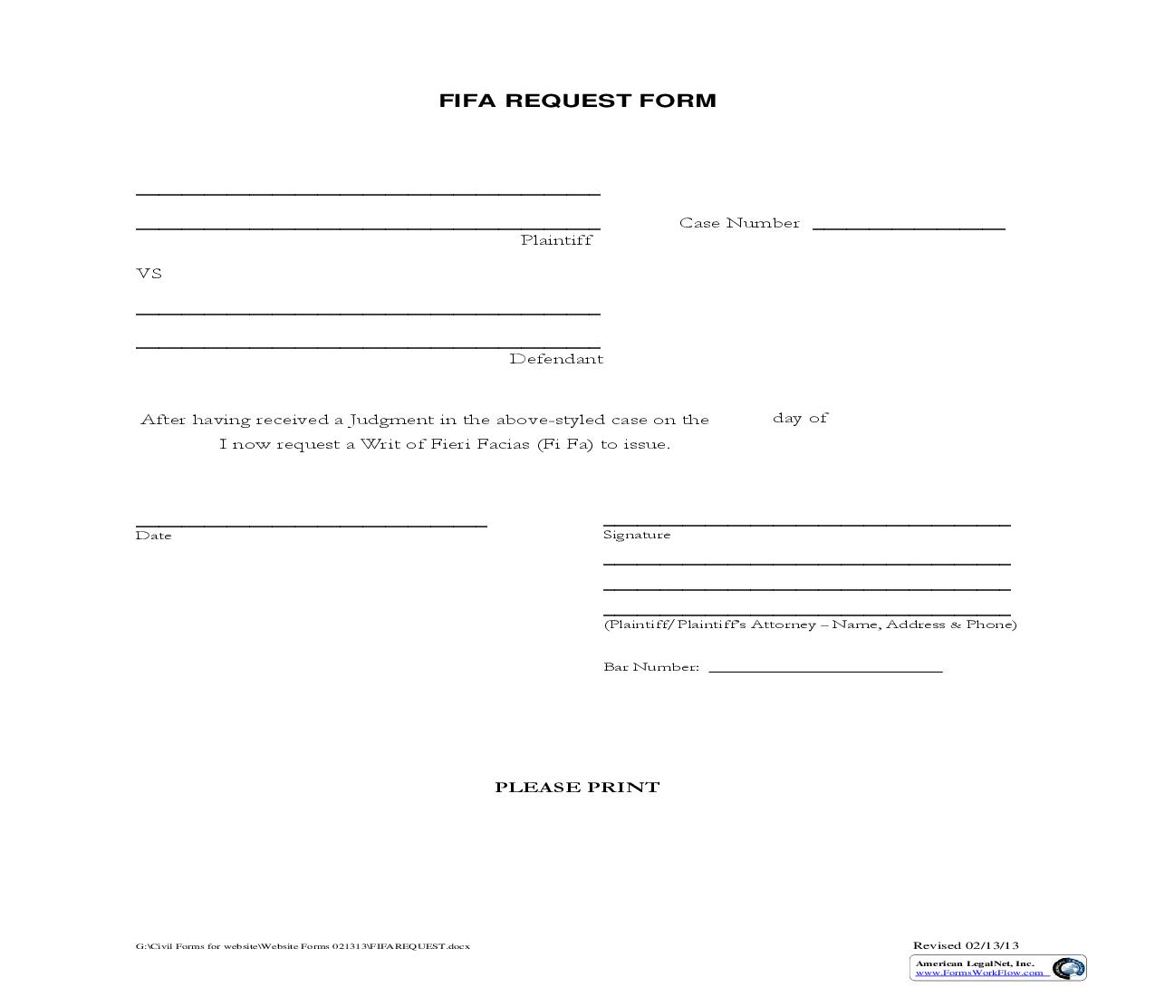 FiFa Request Form | Pdf Fpdf Doc Docx | Georgia