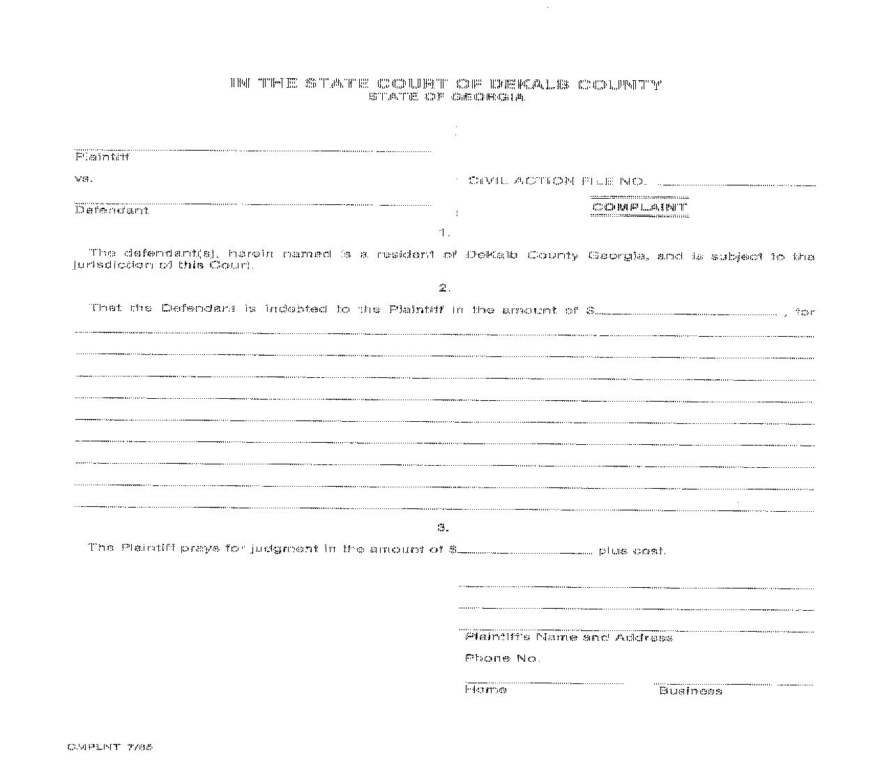 Complaint | Pdf Fpdf Doc Docx | Georgia