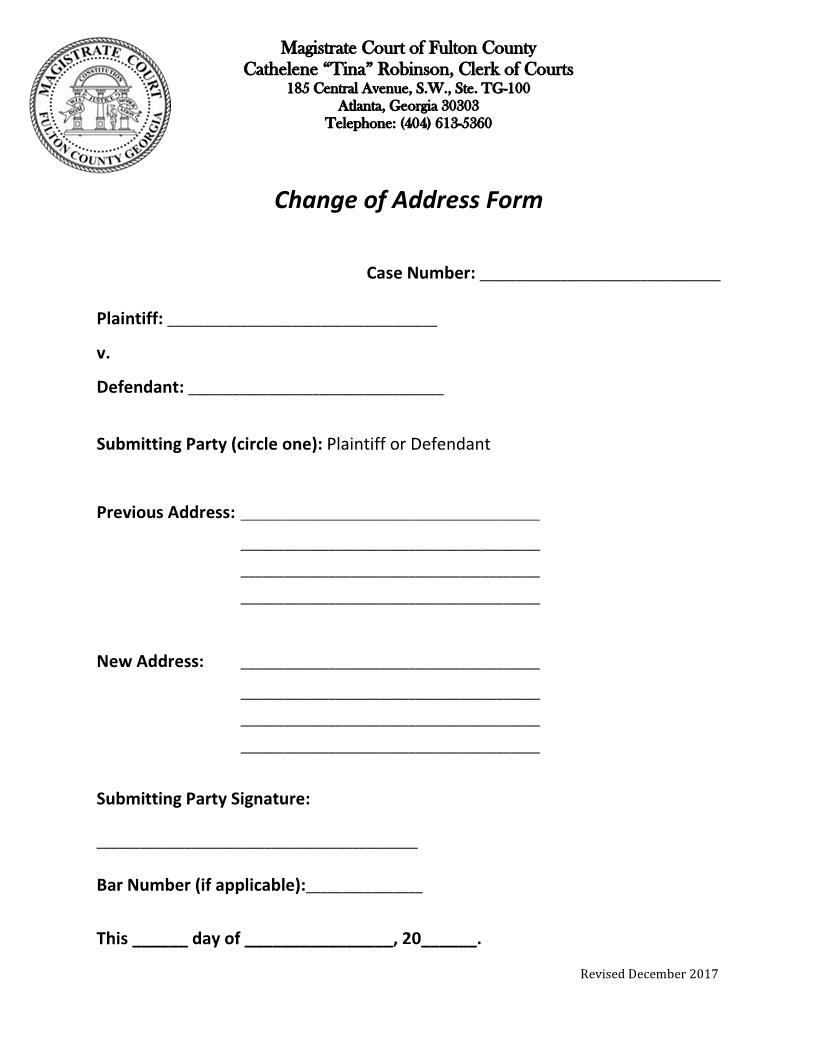 Change Of Address | Pdf Fpdf Docx | Georgia