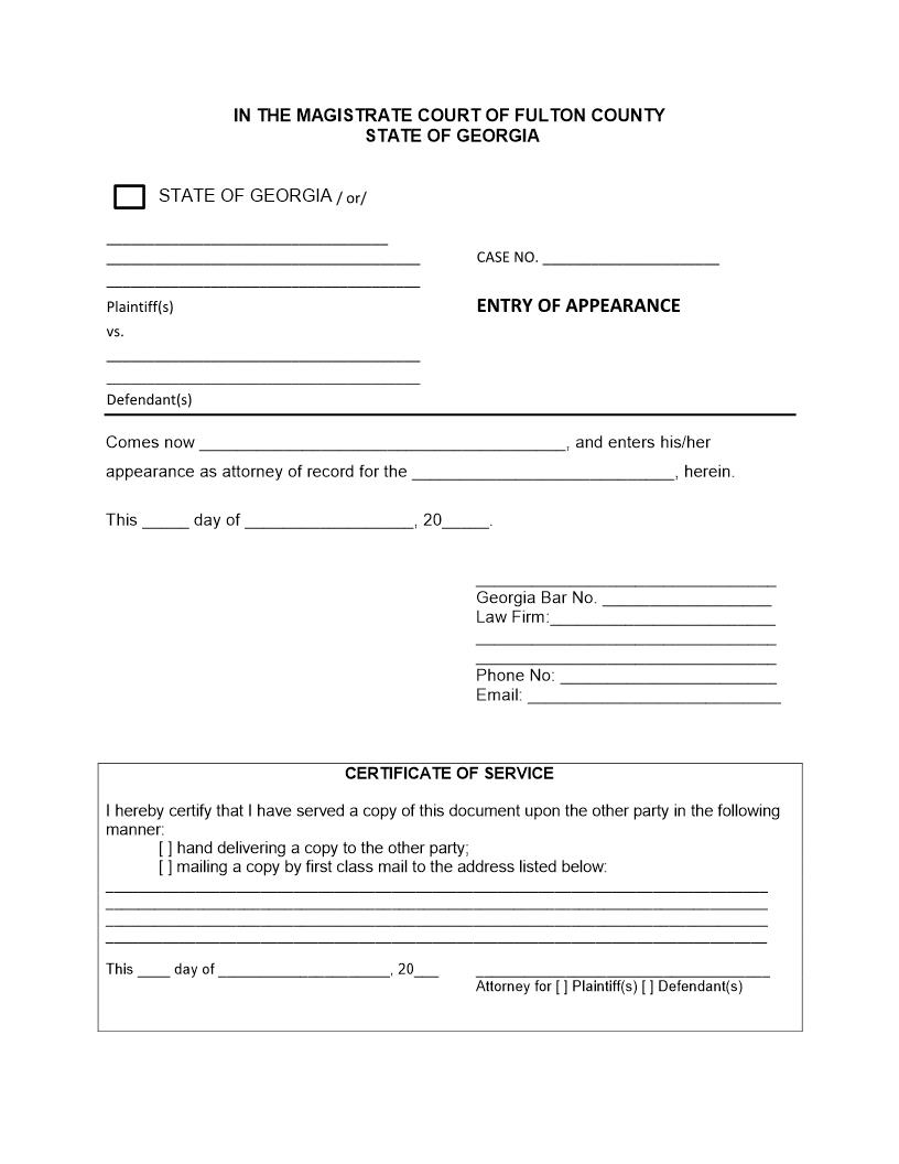 Entry Of Appearance (FIFA) | Pdf Fpdf Docx | Georgia