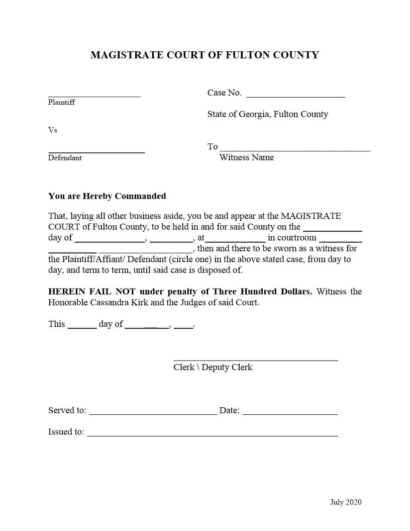 Subpoena | Pdf Fpdf Docx | Georgia