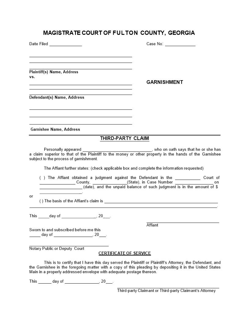 Third Party Claim | Pdf Fpdf Docx | Georgia