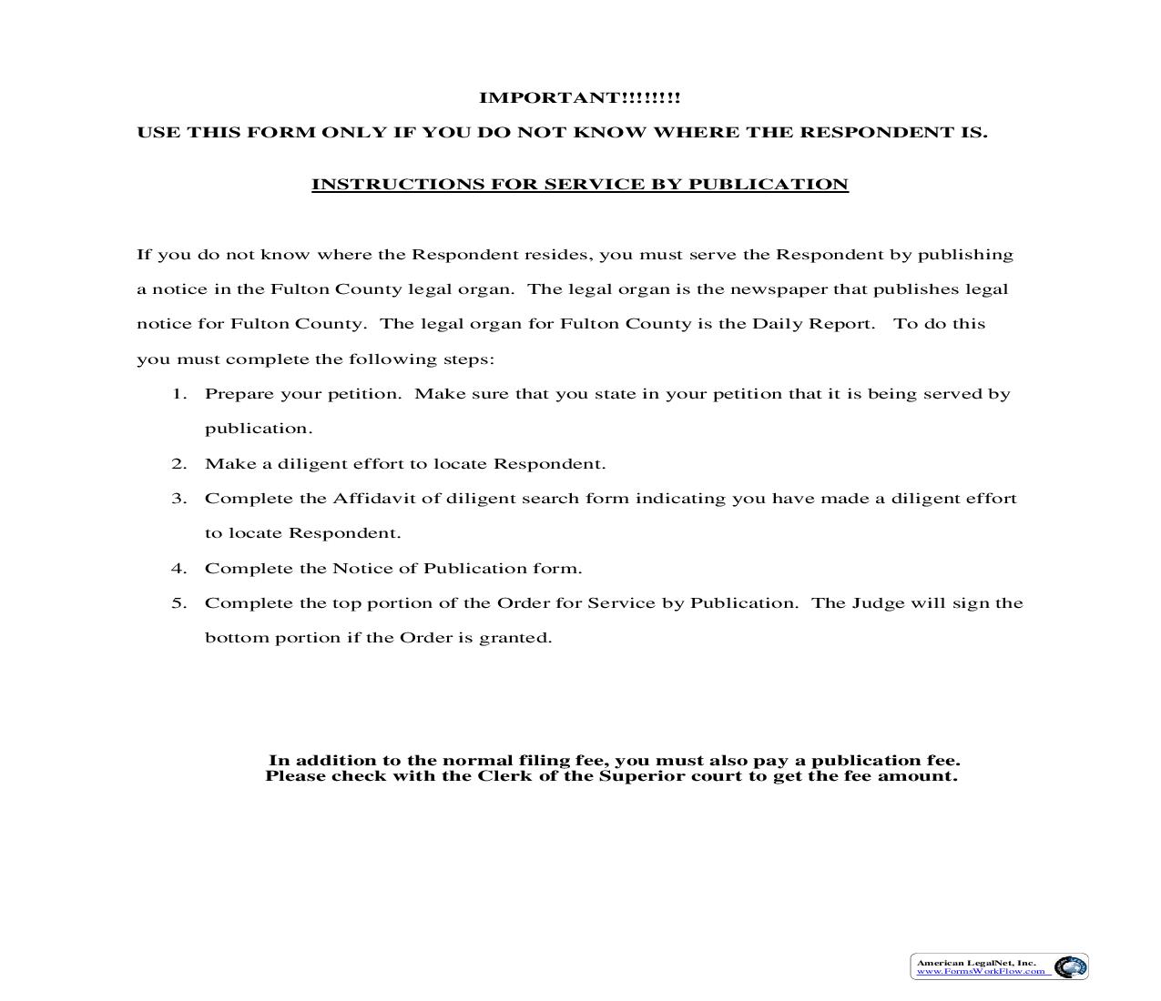 Affidavit Of Publication And Diligent Search Where Respondents Address Is Unknown | Pdf Fpdf Doc Docx | Georgia