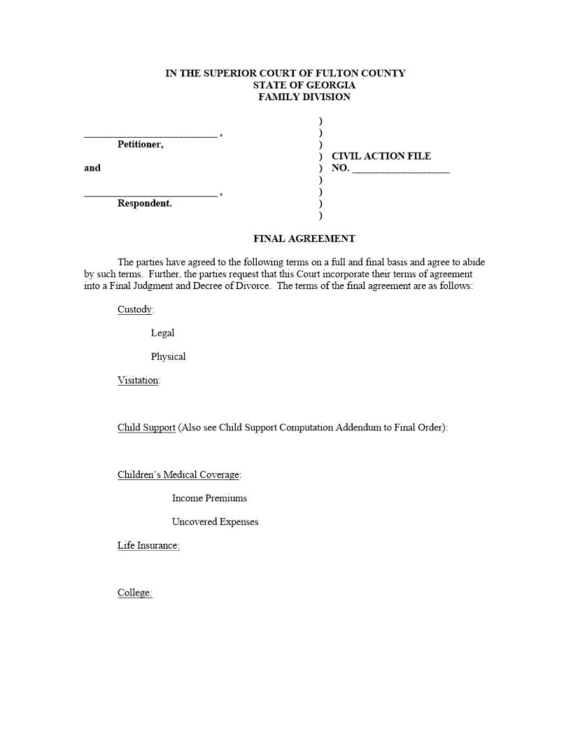 Final Agreement | Pdf Fpdf Docx | Georgia