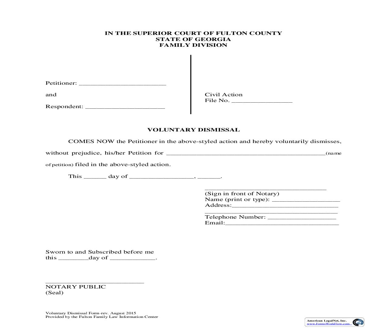 Voluntary Dismissal | Pdf Fpdf Doc Docx | Georgia