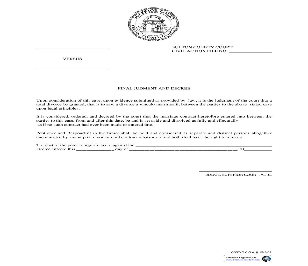 Final Judgement And Decree | Pdf Fpdf Doc Docx | Georgia