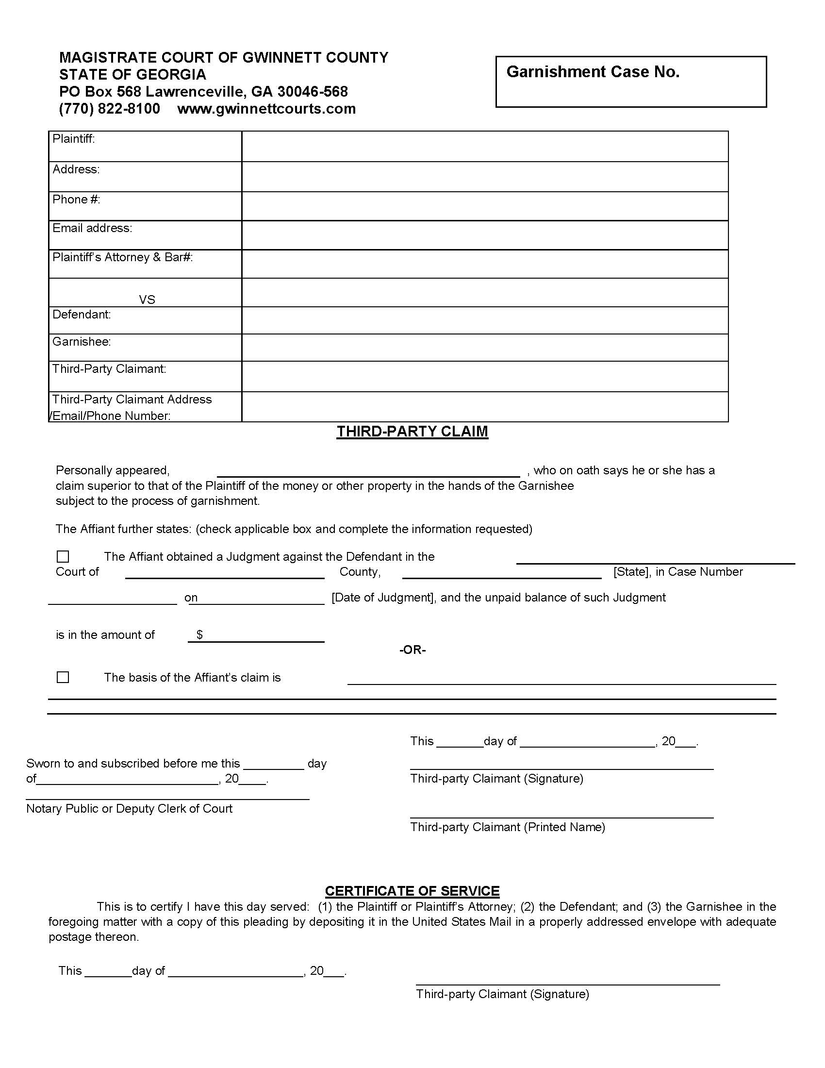 Third Party Claim | Pdf Fpdf Docx | Georgia