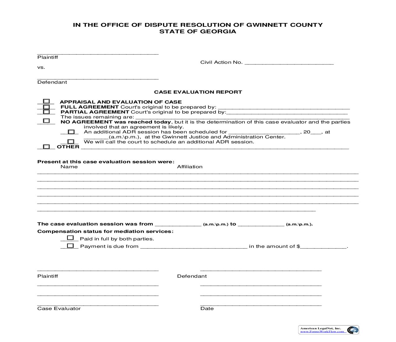 Case Evaluation Report | Pdf Fpdf Doc Docx | Georgia