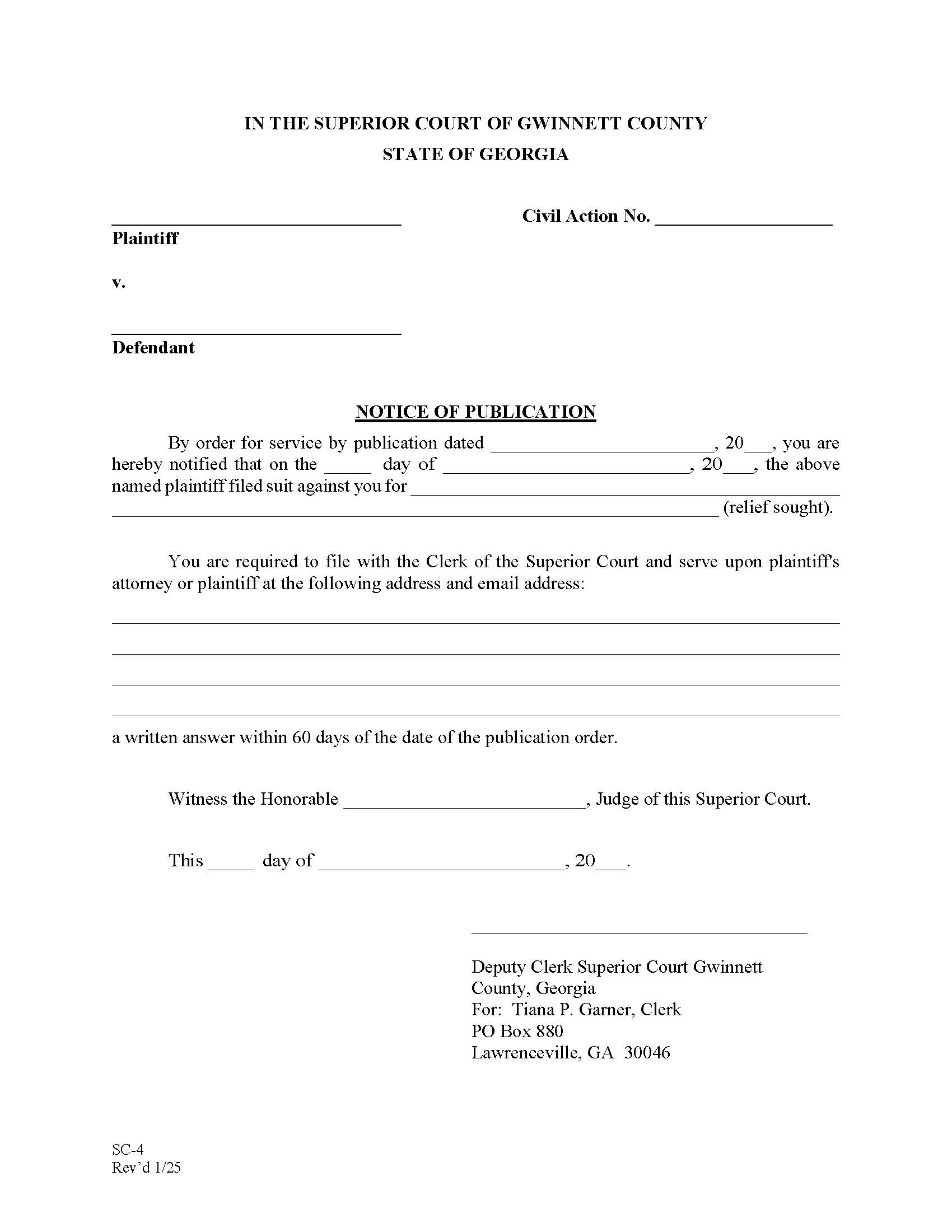 Notice Of Publication | Pdf Fpdf Doc Docx | Georgia