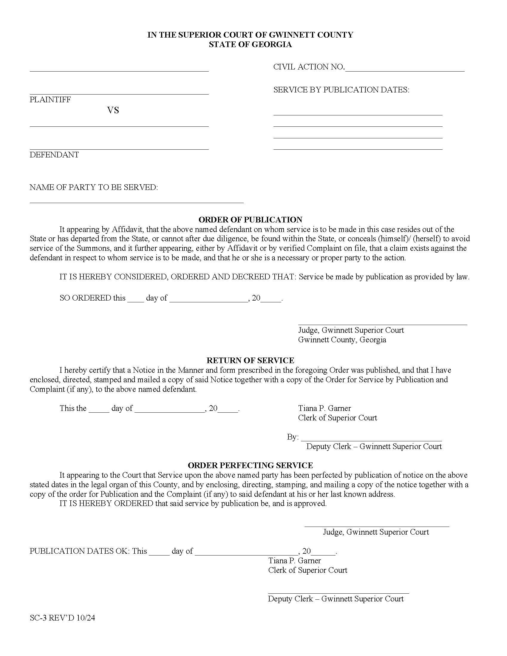 Order Of Publication | Pdf Fpdf Doc Docx | Georgia