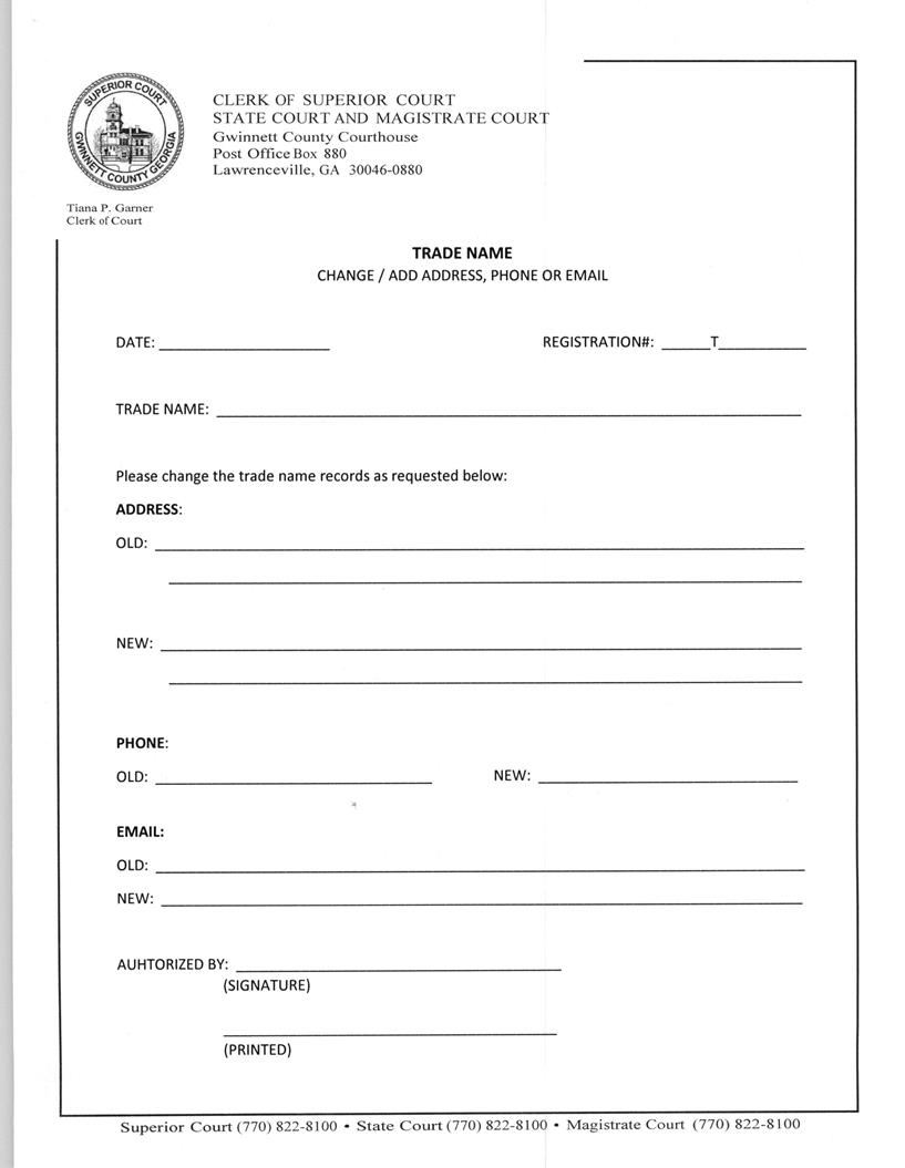 Notice Of Address Change Trademark | Pdf Fpdf Docx | Georgia