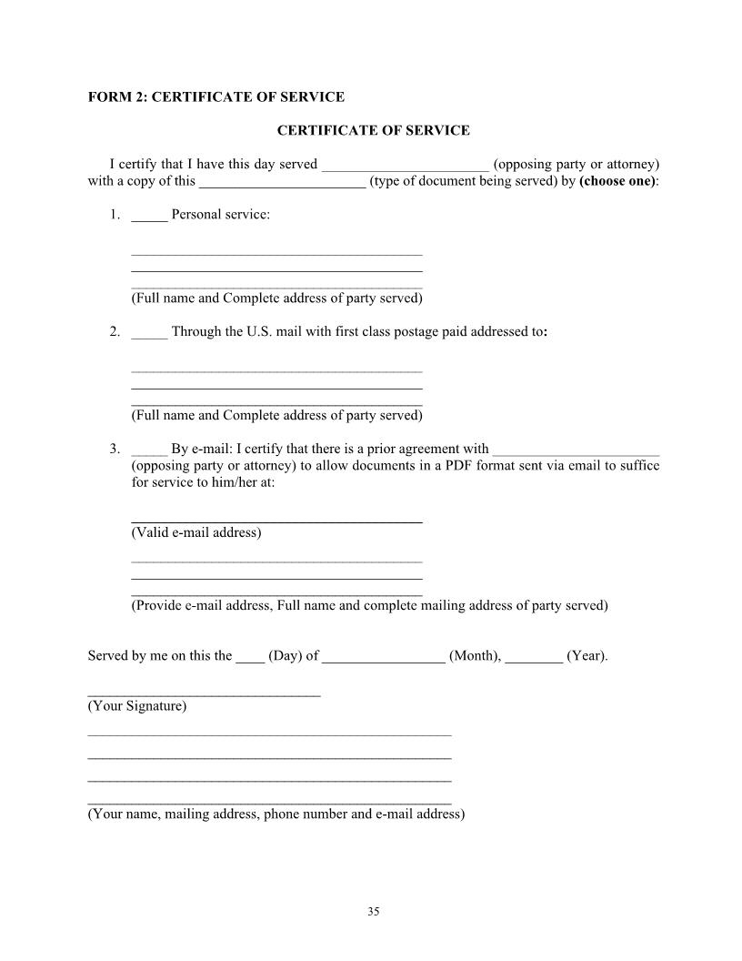 Certificate Of Service {2} | Pdf Fpdf Docx | Georgia