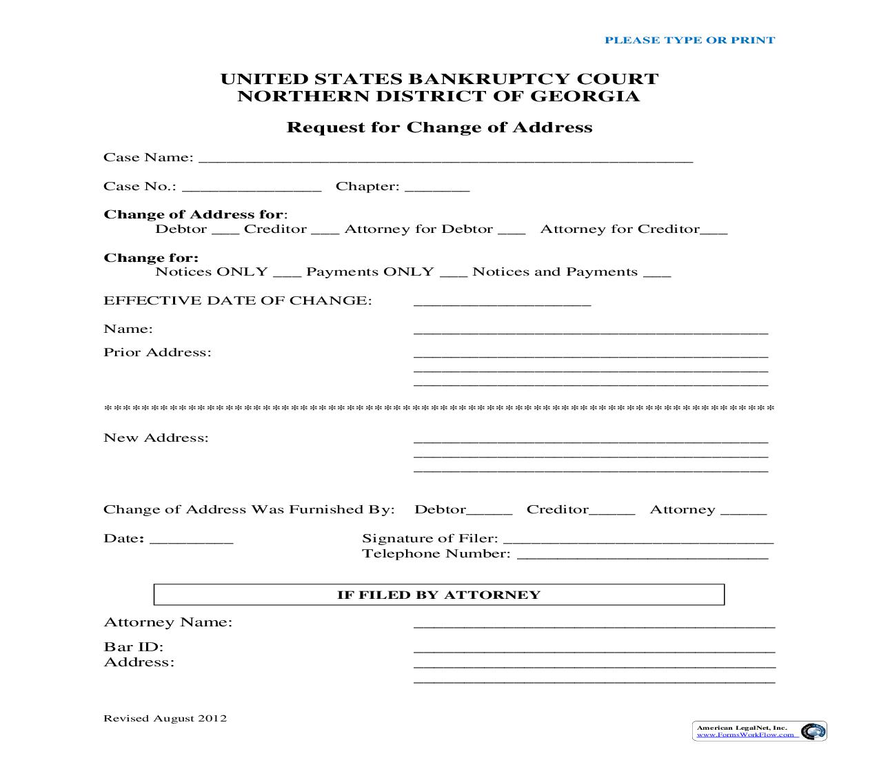 Request For  Change Of Address | Pdf Fpdf Doc Docx | Georgia