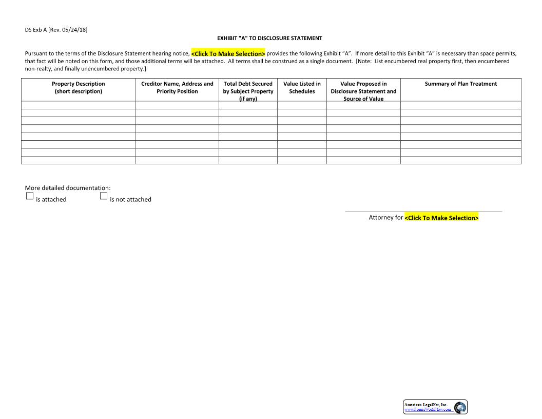 Exhibit A - To Disclosure Statement | Pdf Fpdf Docx | Georgia