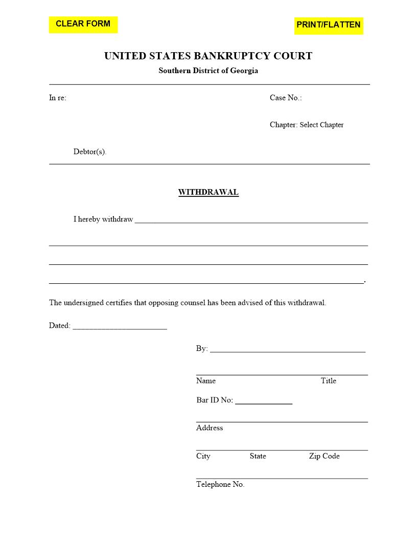 Withdrawal | Pdf Fpdf Docx | Georgia