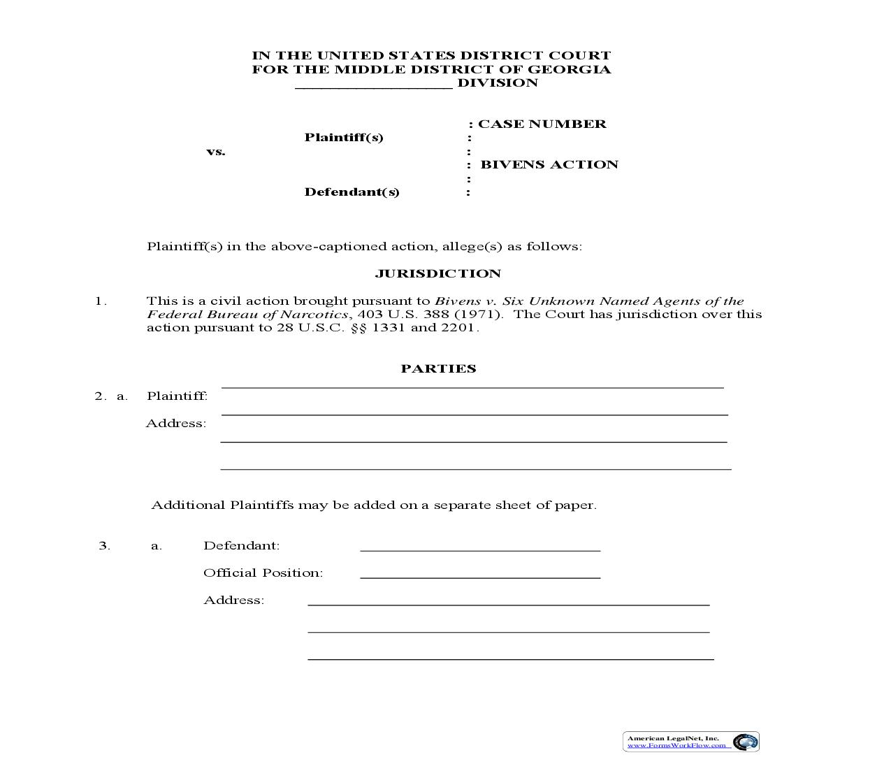 Bivens Complaint | Pdf Fpdf Doc Docx | Georgia