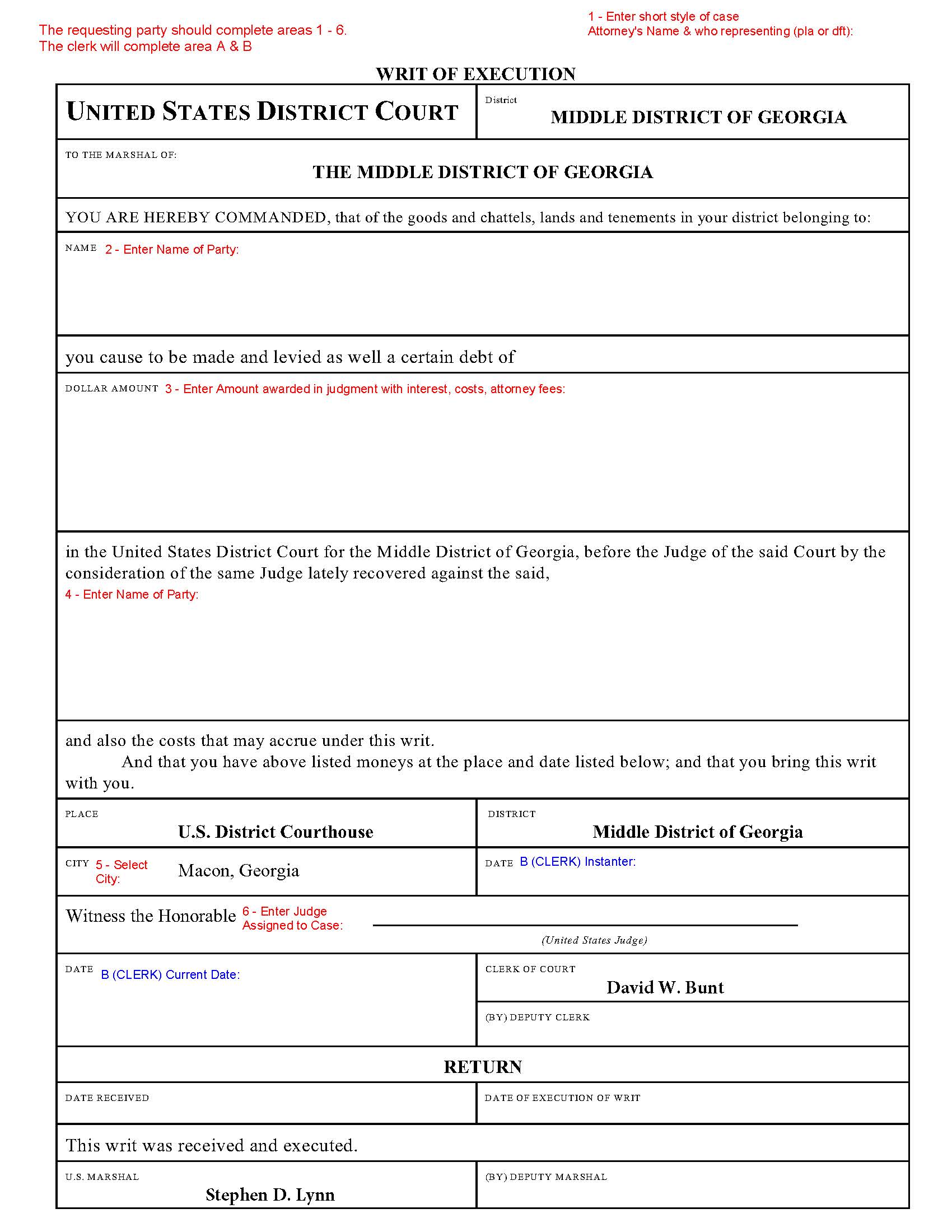 Writ Of Execution | Pdf Fpdf Docx | Georgia