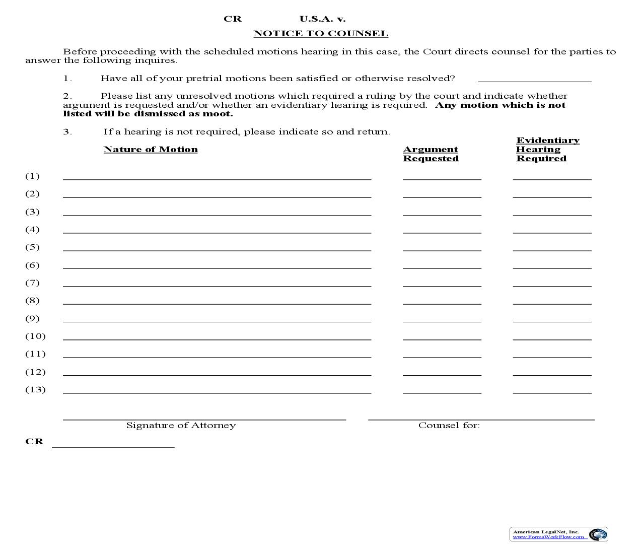 Notice To Counsel | Pdf Fpdf Doc Docx | Georgia