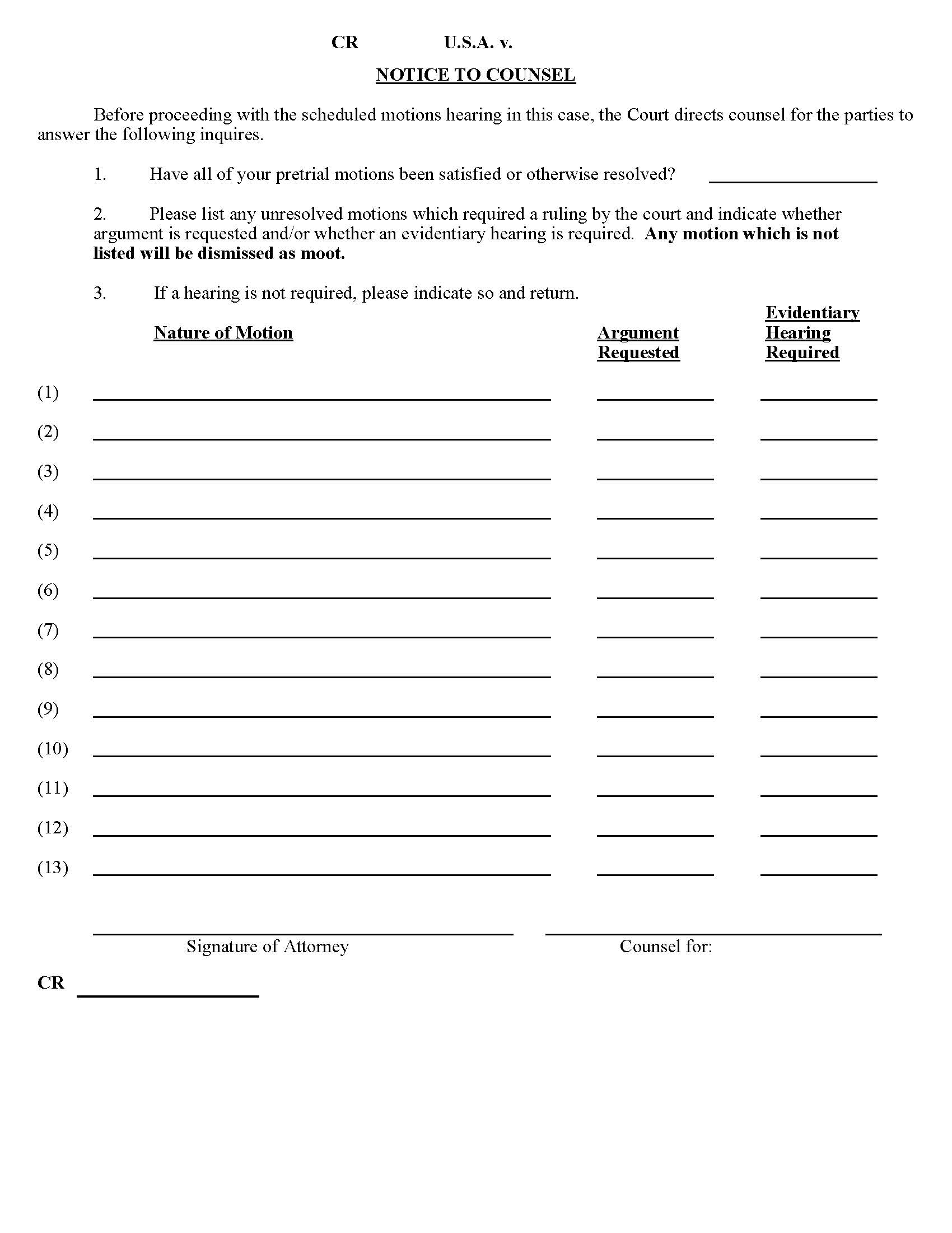 Notice To Counsel | Pdf Fpdf Doc Docx | Georgia