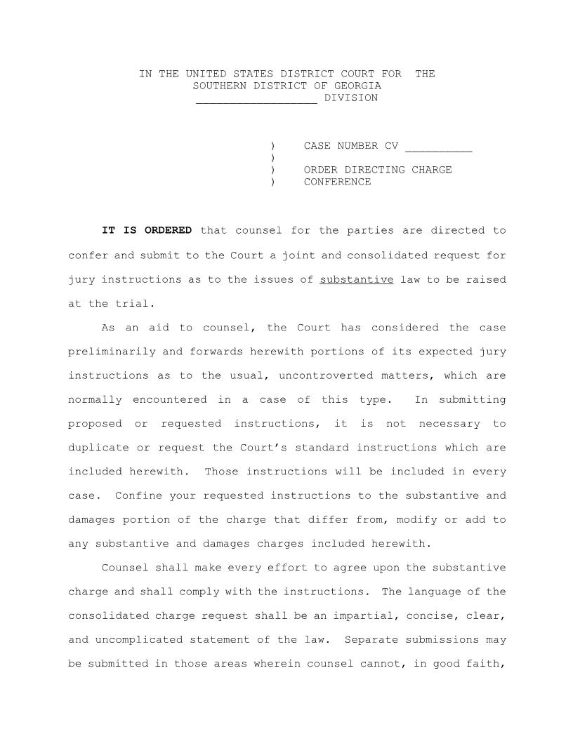 Order Directing Charge Conference | Pdf Fpdf Docx | Georgia