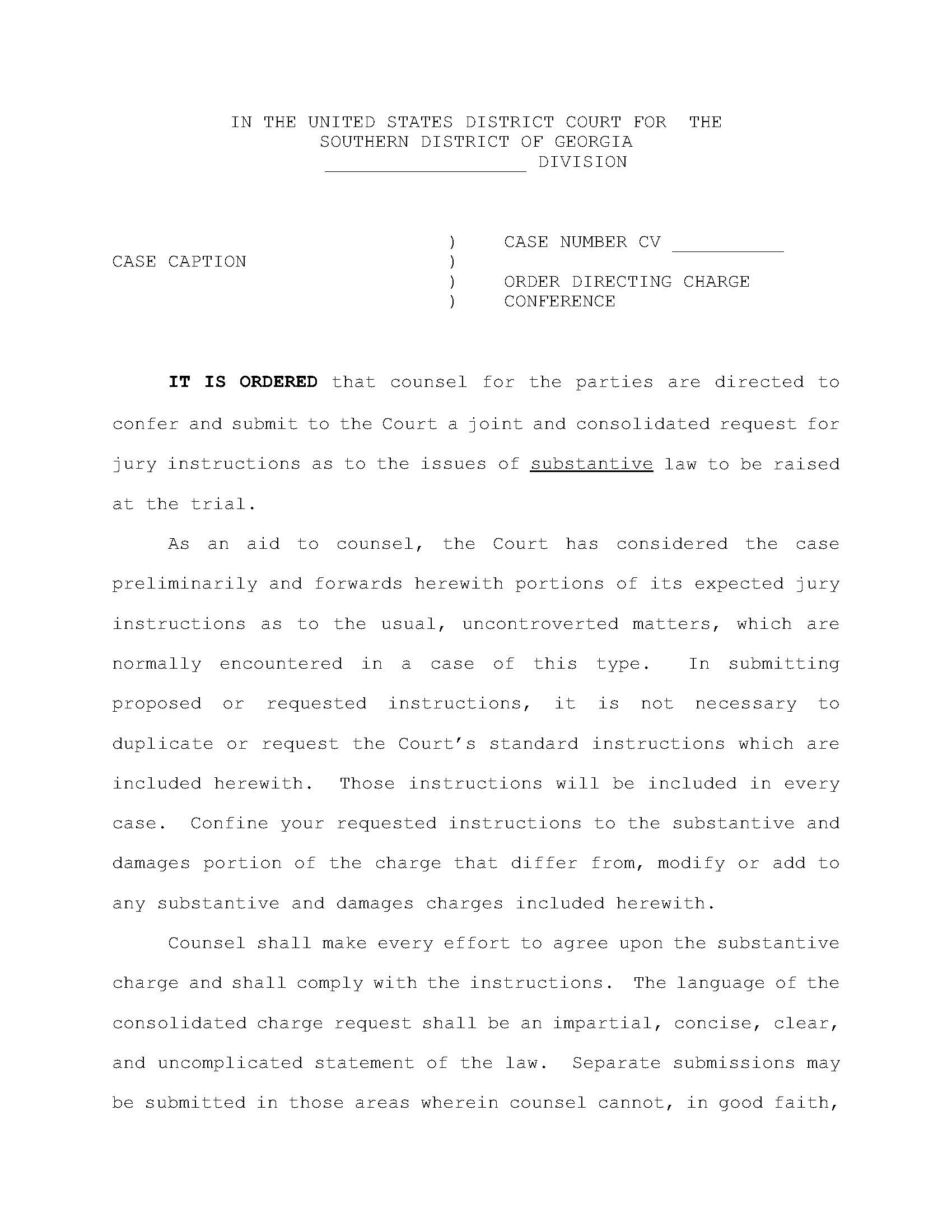 Order Directing Charge Conference | Pdf Fpdf Docx | Georgia
