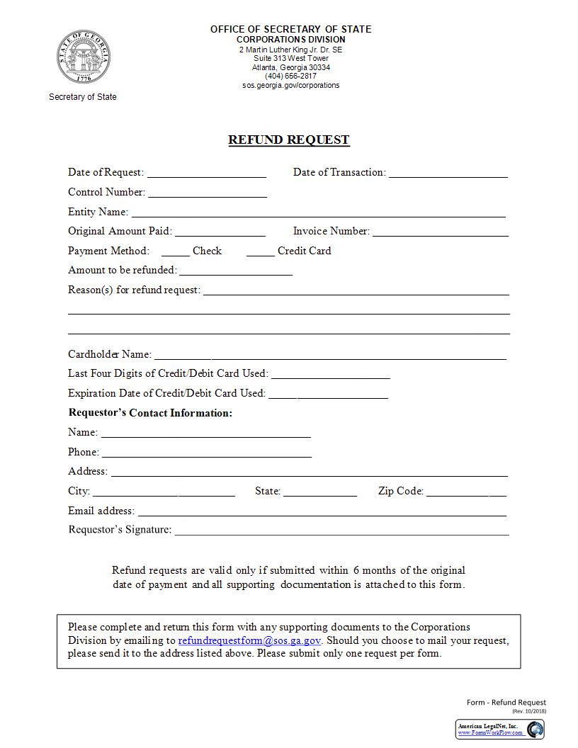 Refund Request | Pdf Fpdf Docx | Georgia