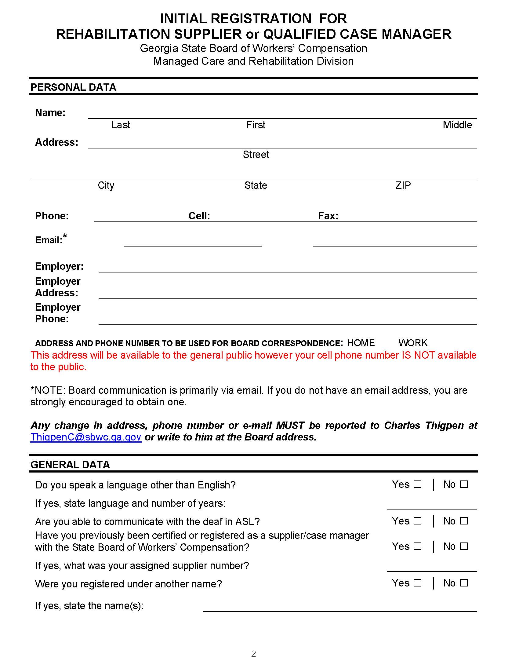 New Rehab Supplier Registration | Pdf Fpdf Doc Docx | Georgia