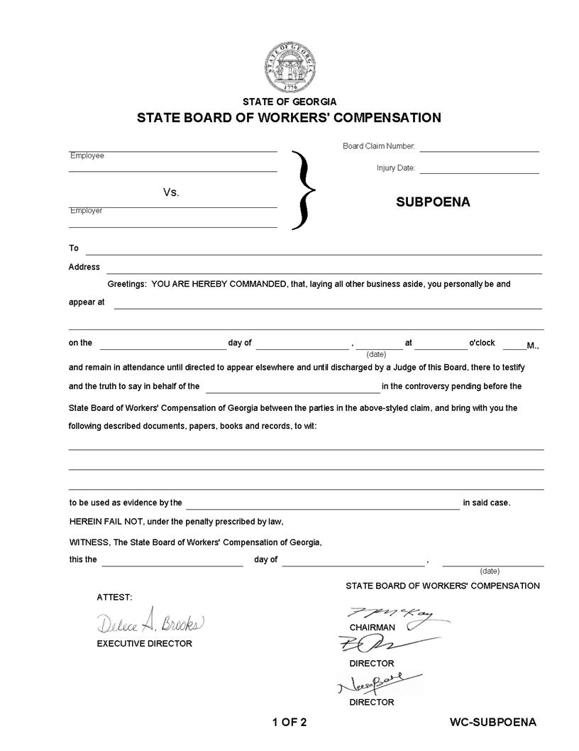 Subpoena | Pdf Fpdf Docx | Georgia