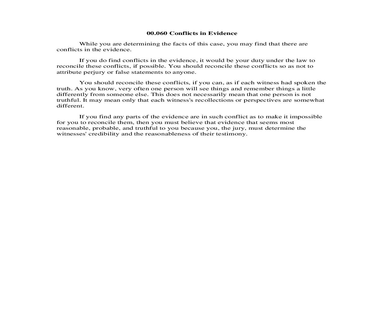 00.060 Conflicts in Evidence | Pdf Doc Docx | Georgia_JI