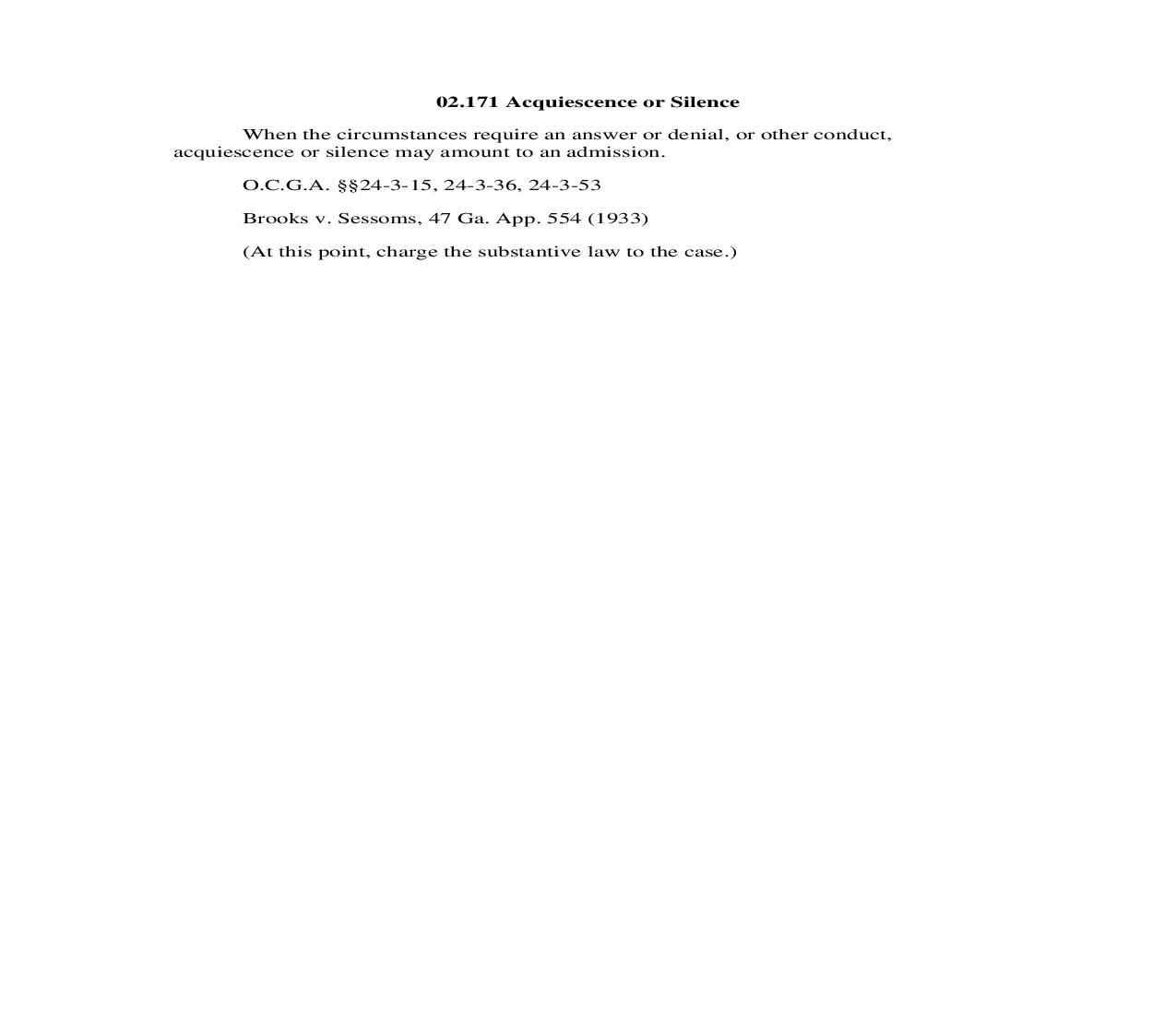 02.171 Acquiescence or Silence | Pdf Doc Docx | Georgia_JI