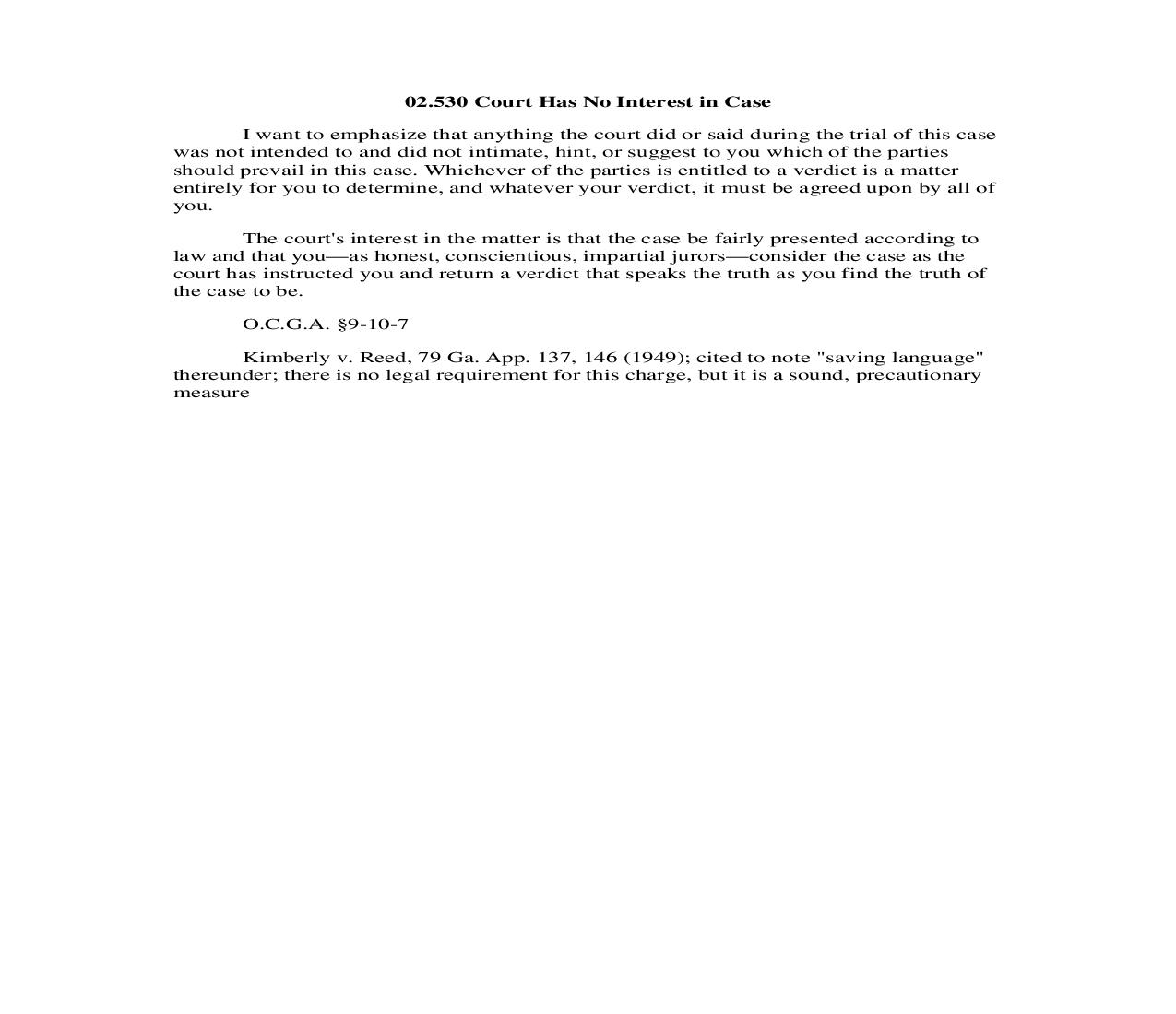 02.530 Court Has No Interest in Case | Pdf Doc Docx | Georgia_JI