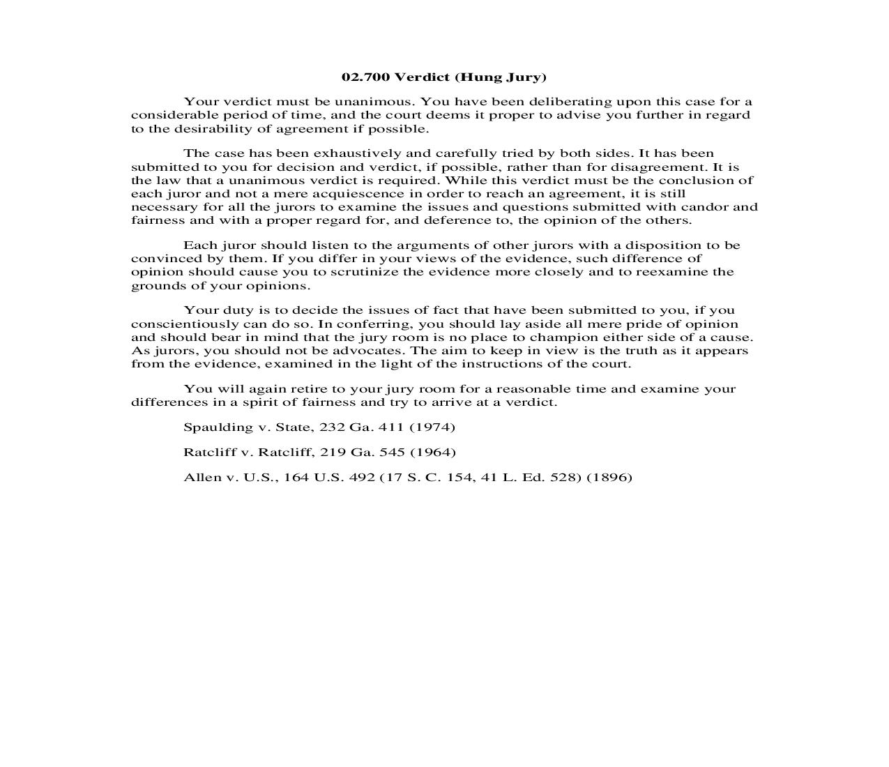 02.700 Verdict (Hung Jury) | Pdf Doc Docx | Georgia_JI