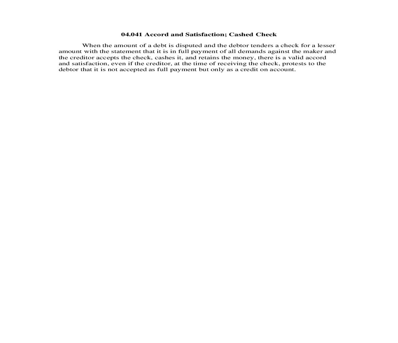 04.041 Accord and Satisfaction; Cashed Check | Pdf Doc Docx | Georgia_JI