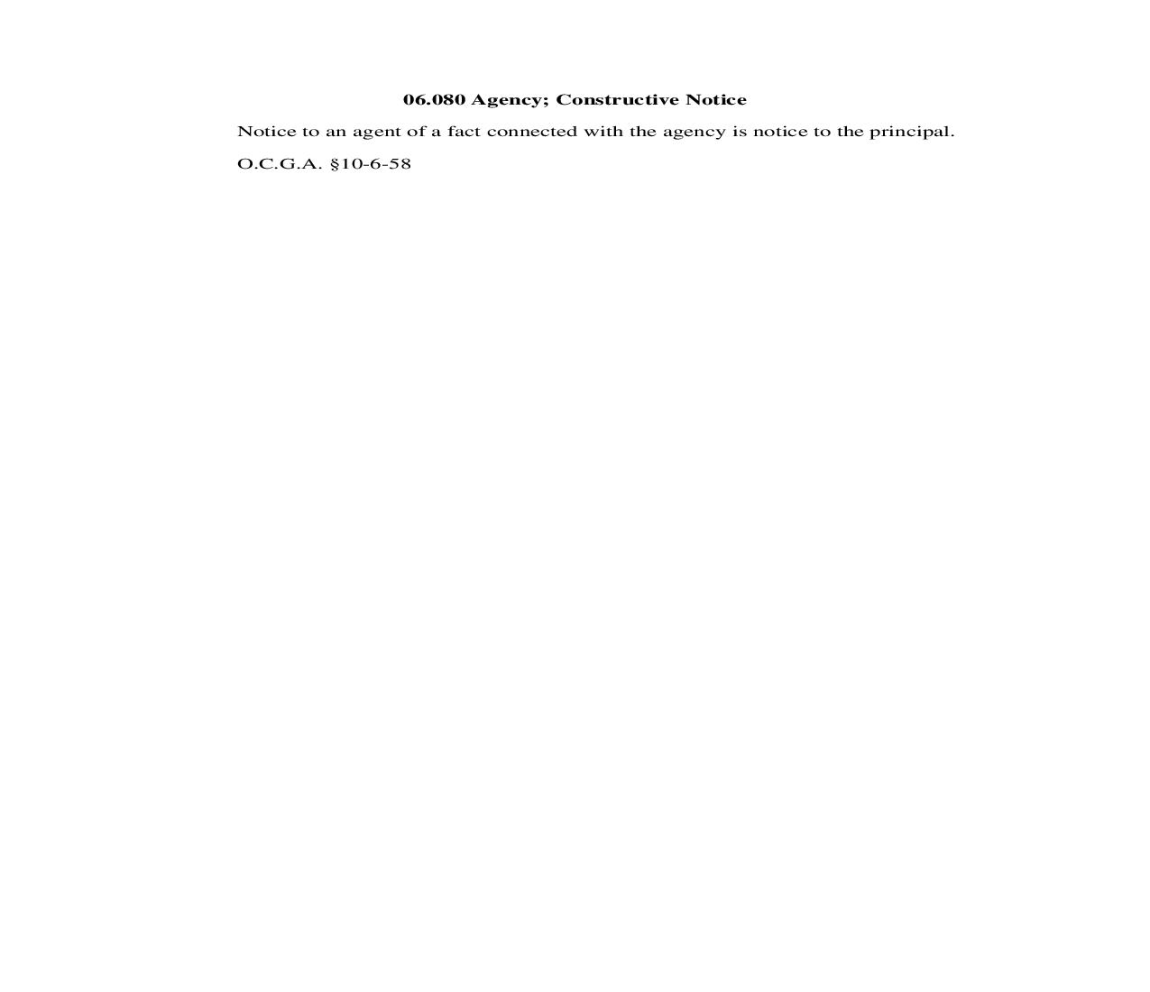 06.080 Agency; Constructive Notice | Pdf Doc Docx | Georgia_JI