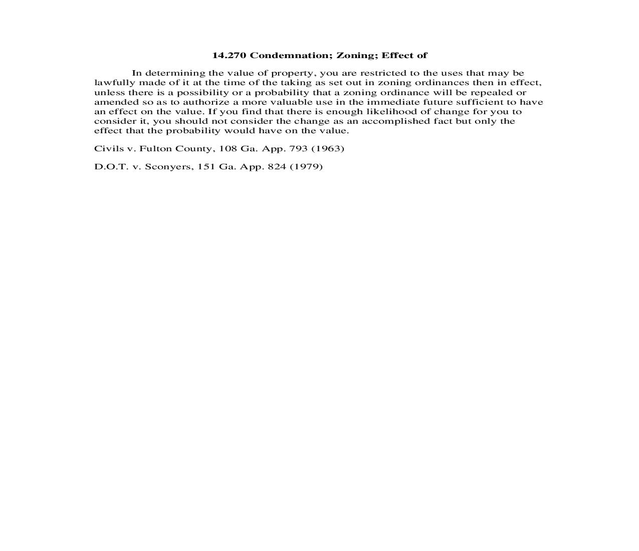 14.270 Condemnation; Zoning; Effect of | Pdf Doc Docx | Georgia_JI