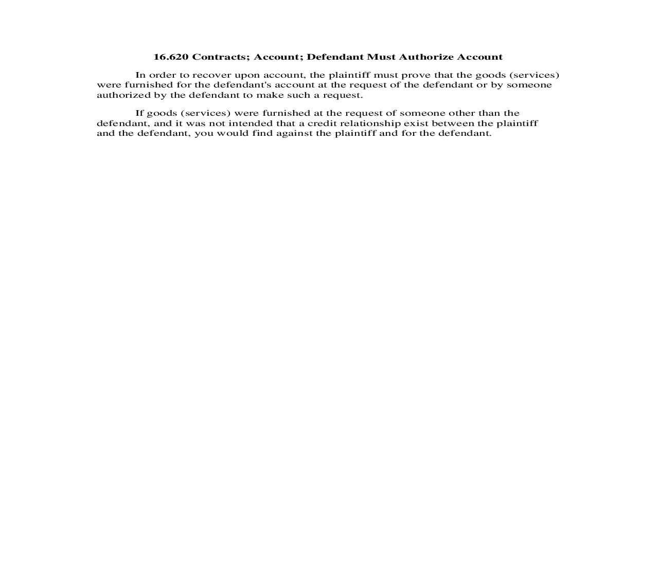 16.620 Contracts; Account; Defendant Must Authorize Account | Pdf Doc Docx | Georgia_JI