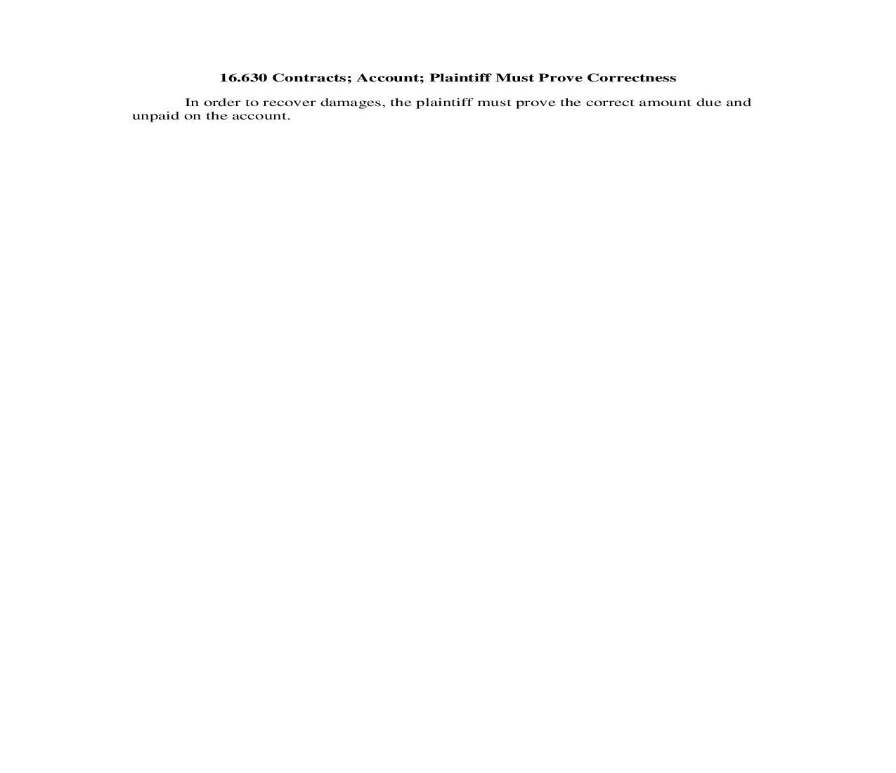 16.630 Contracts; Account; Plaintiff Must Prove Correctness | Pdf Doc Docx | Georgia_JI