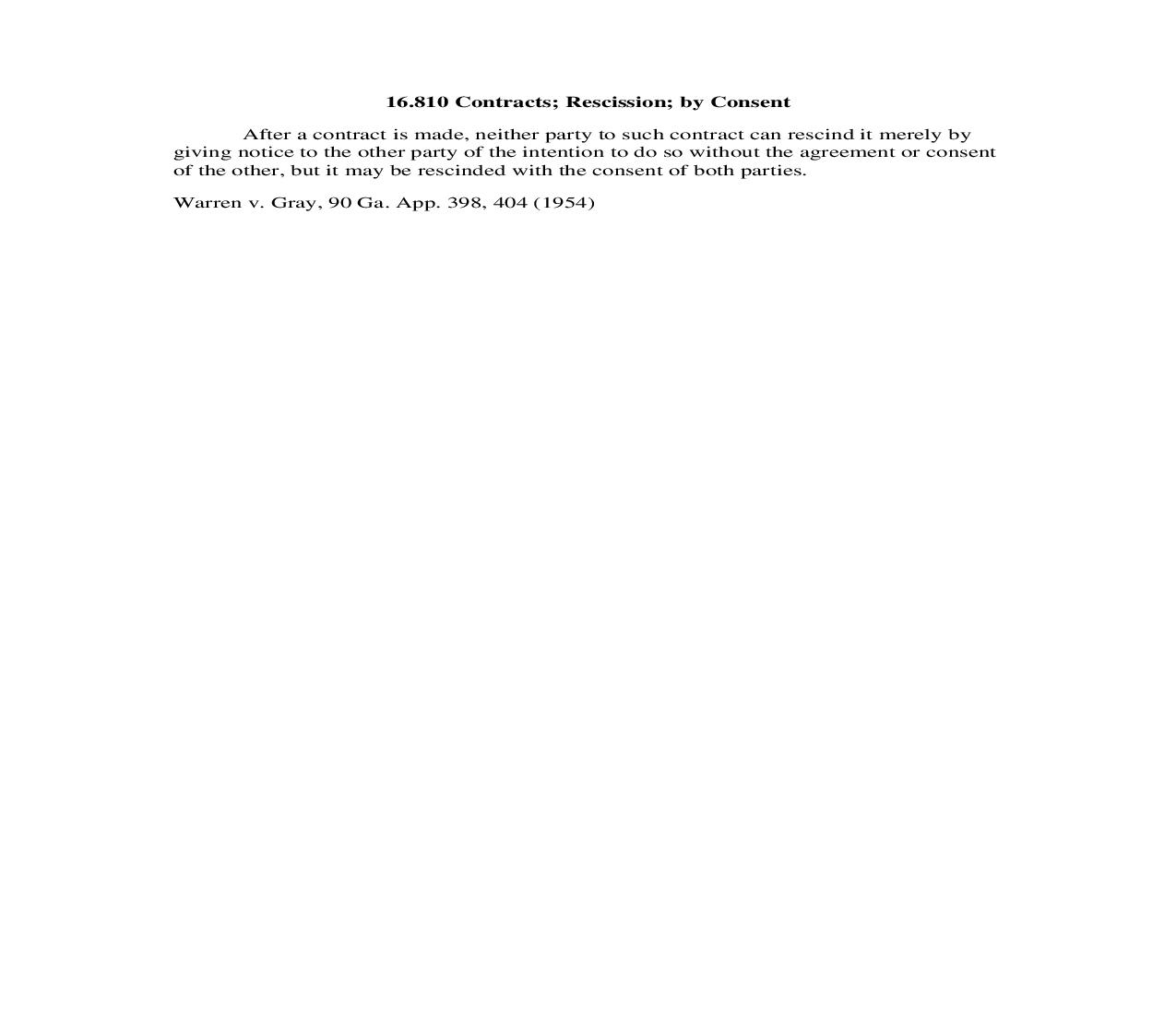 16.810 Contracts; Rescission; by Consent | Pdf Doc Docx | Georgia_JI