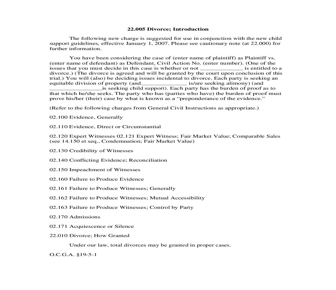 22.005 Divorce; Introduction | Pdf Doc Docx | Georgia_JI