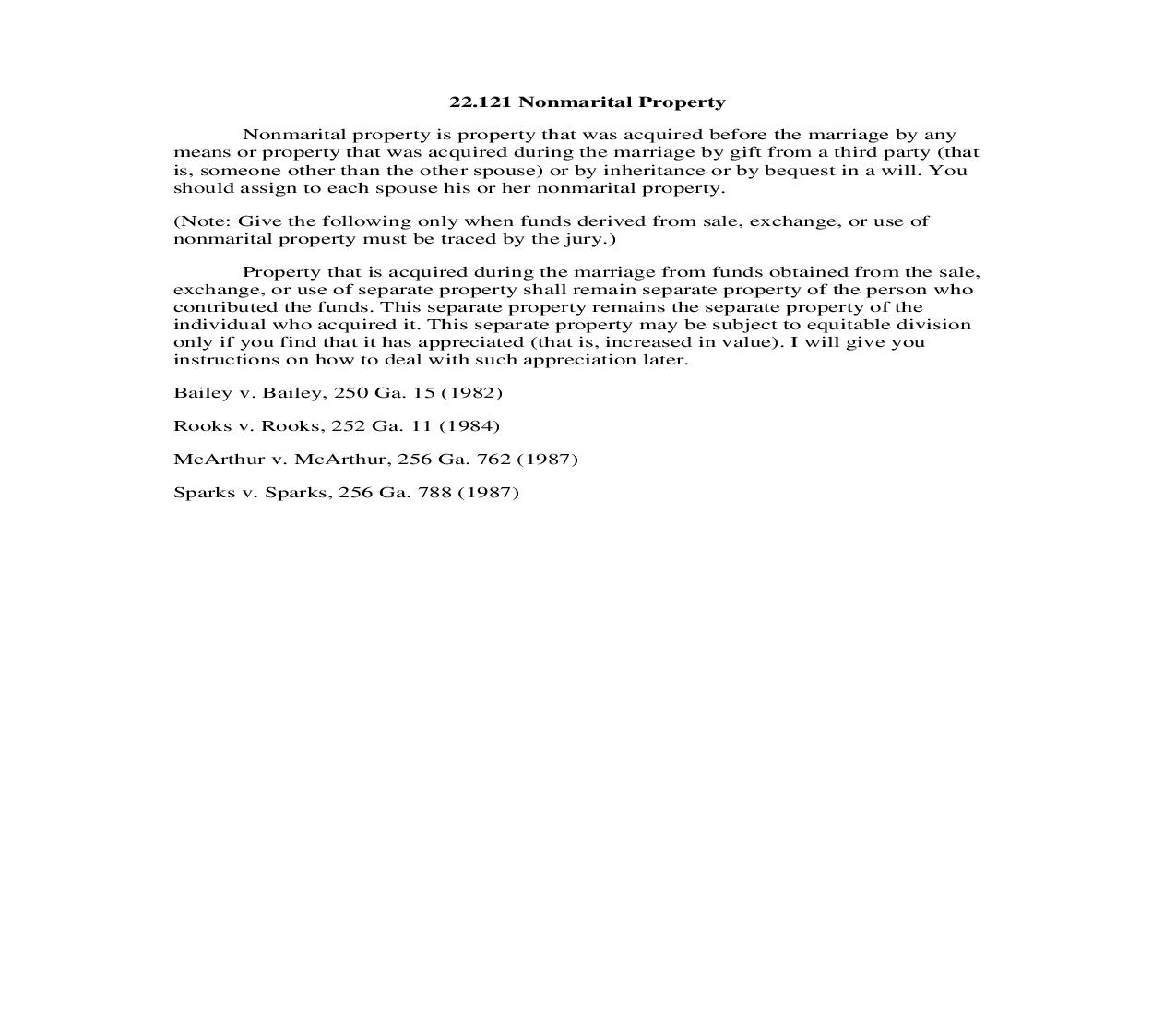 22.121 Nonmarital Property | Pdf Doc Docx | Georgia_JI