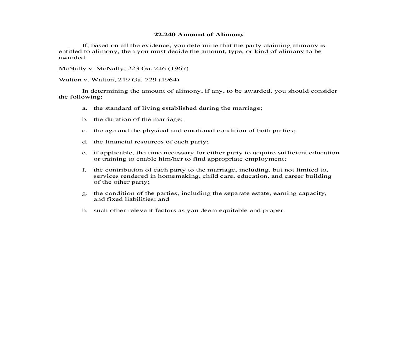 22.240 Amount of Alimony | Pdf Doc Docx | Georgia_JI
