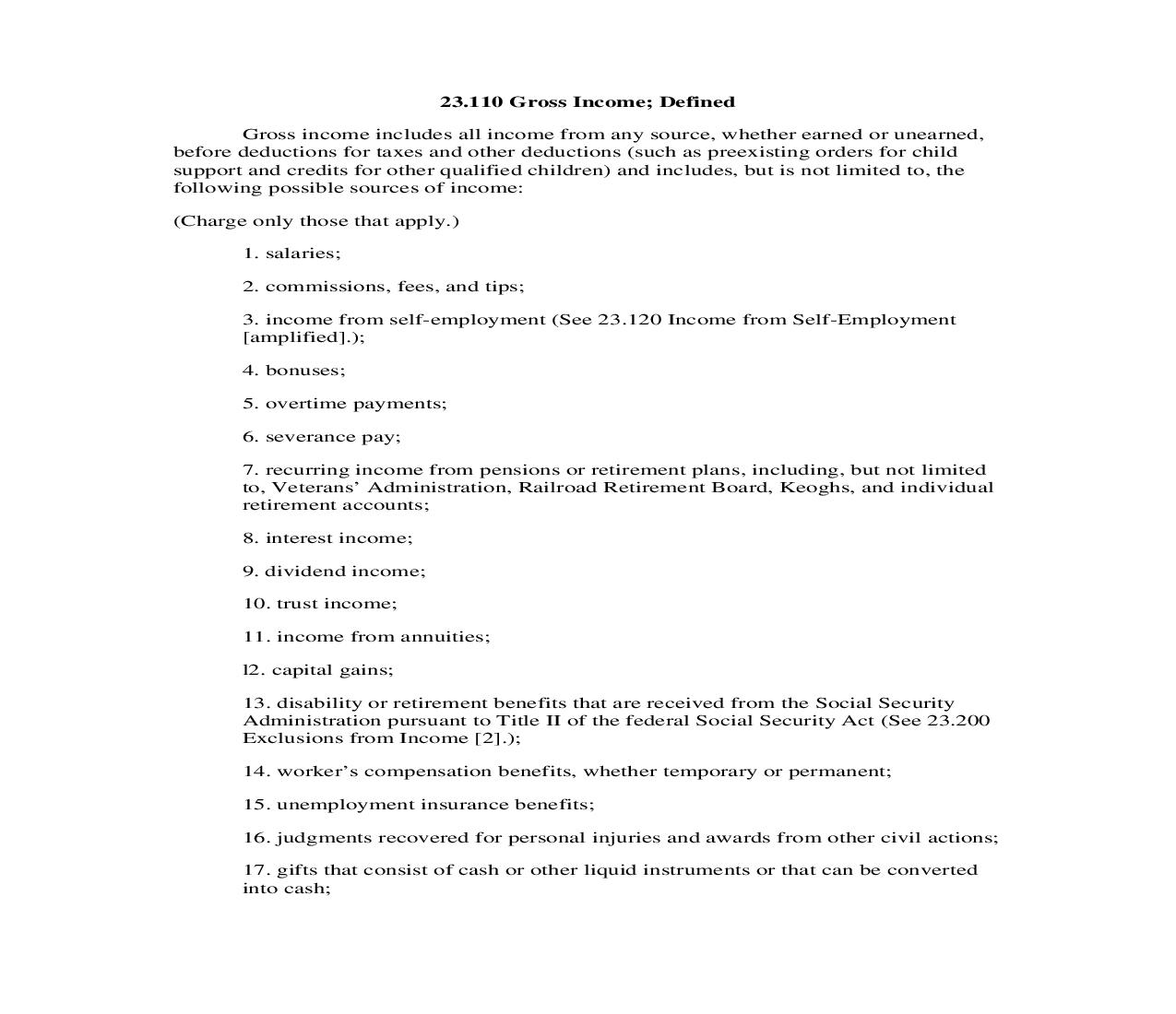 23.110 Gross Income; Defined | Pdf Doc Docx | Georgia_JI