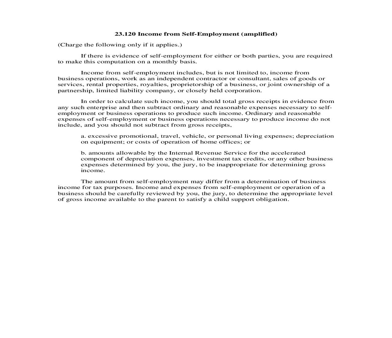 23.120 Income from Self-Employment (amplified) | Pdf Doc Docx | Georgia_JI