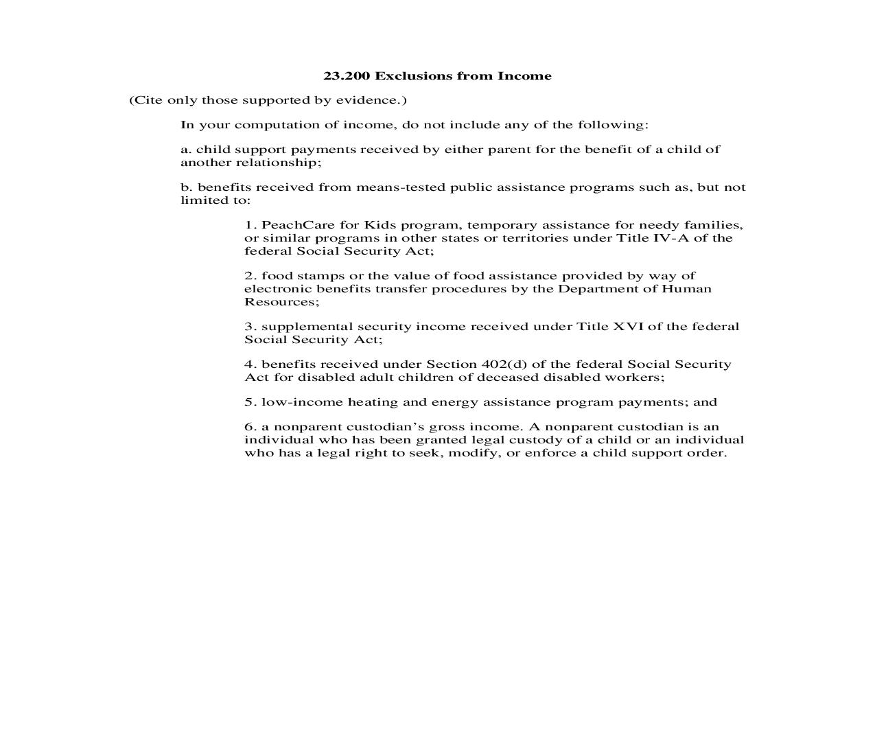 23.200 Exclusions from Income | Pdf Doc Docx | Georgia_JI