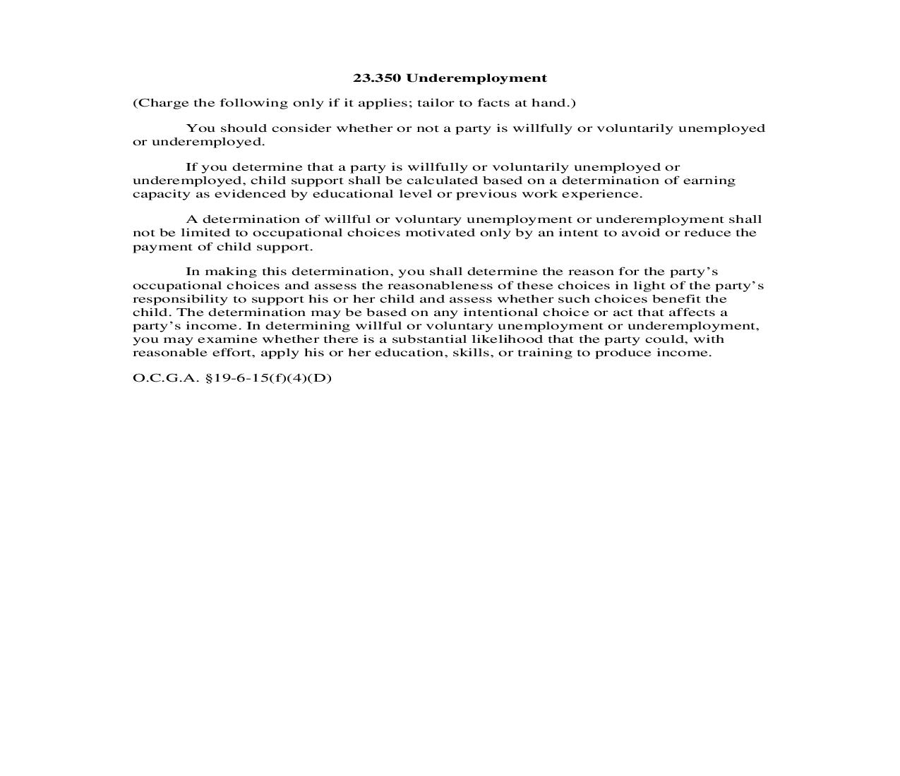 23.350 Underemployment | Pdf Doc Docx | Georgia_JI