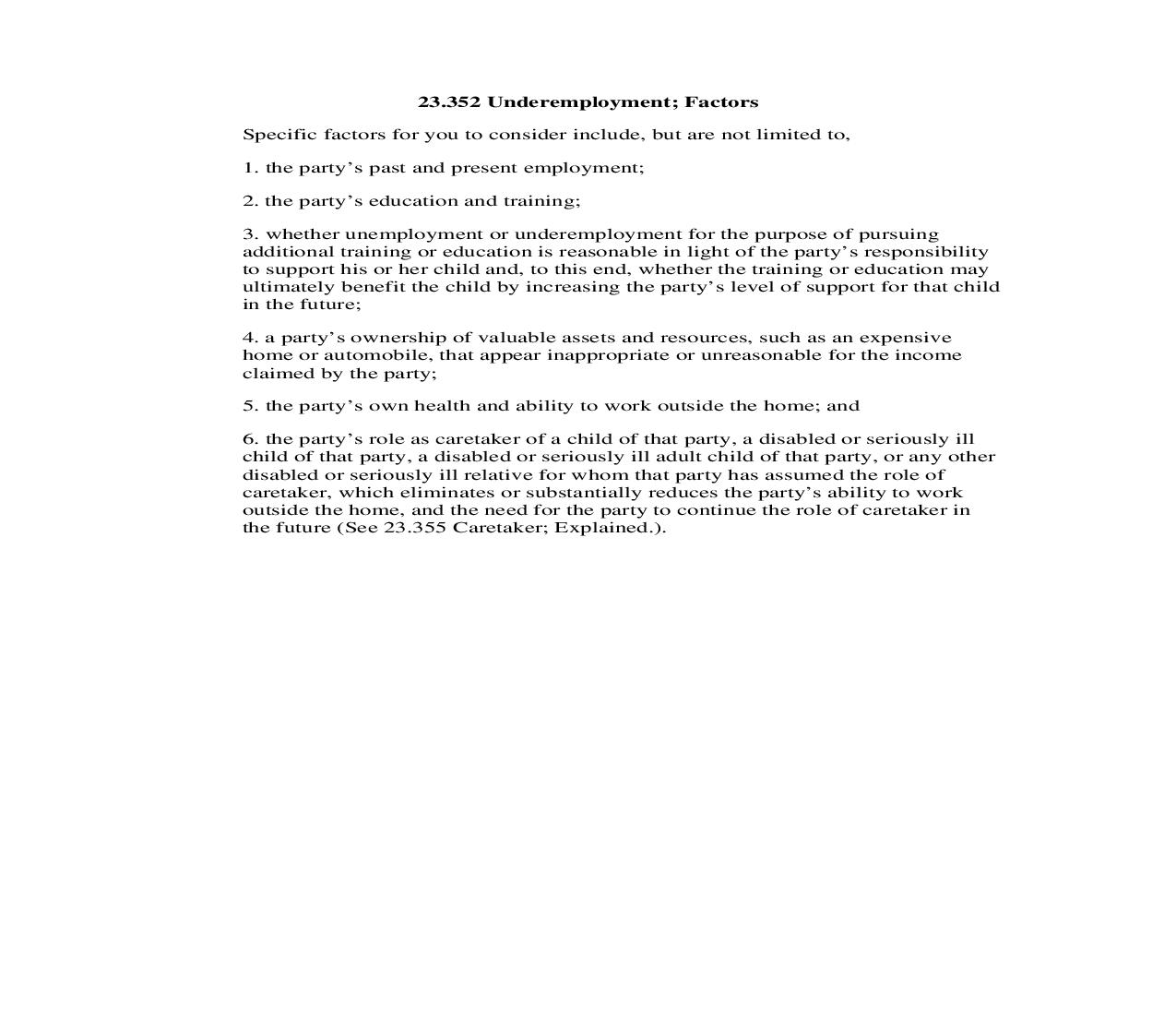 23.352 Underemployment; Factors | Pdf Doc Docx | Georgia_JI