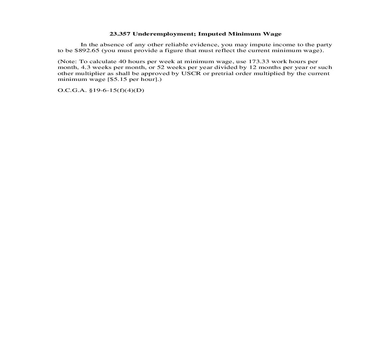 23.357 Underemployment; Imputed Minimum Wage | Pdf Doc Docx | Georgia_JI